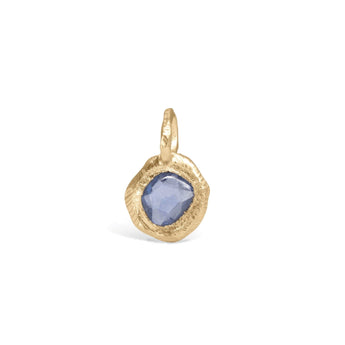 18K Freeform Medium Blue Sapphire Charm Pendant Necklace Page Sargisson