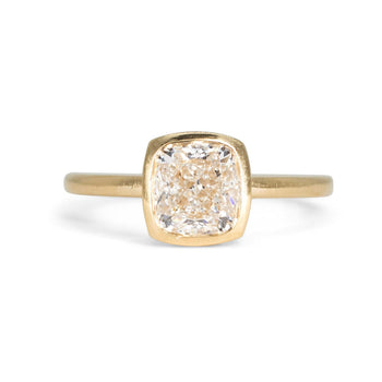 18K Cushion Cut Atlantic Setting Custom Ring