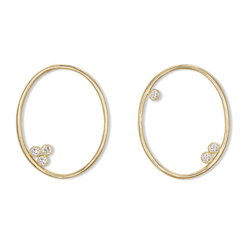 18K Heirloom Diamond Open Oval Custom Earrings