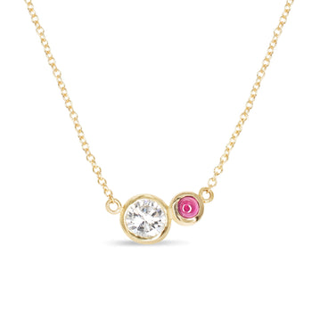 18K Heirloom Diamond Mother Daughter Custom Necklace Set