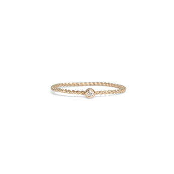 10k Diamond "Rava" Ring Rava "Rava" Diamond Dot with Spiral Band