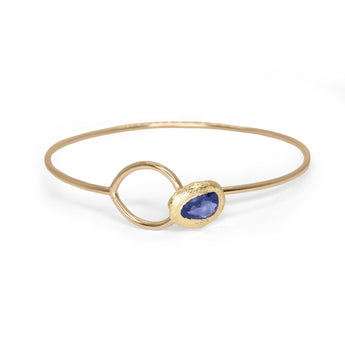 18K Button Cuff in Dark Blue Sapphire Bracelet Page Sargisson