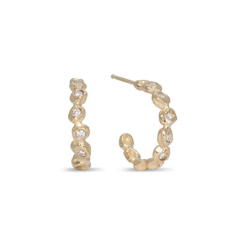 18K Diamond Dot Hoops Medium Earrings Page Sargisson 18K with diamonds