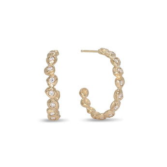 18K Diamond Dot Hoops Large Earrings Page Sargisson
