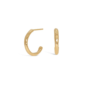18K Organic Hammered Hoops Small Earrings Page Sargisson
