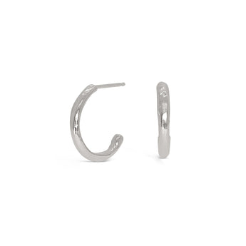 Sterling Silver Organic Hammered Hoops Small Earrings Page Sargisson