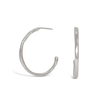 Sterling Silver Organic Hammered Hoops Large Earrings Page Sargisson