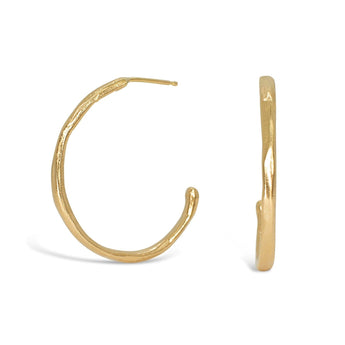 18K Organic Hammered Hoops Large Earrings Page Sargisson