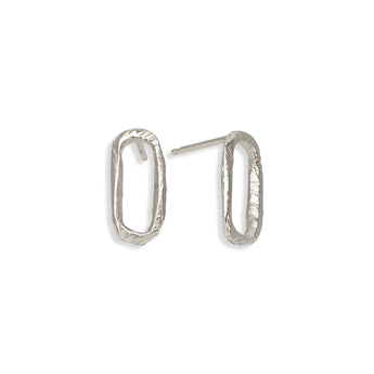 Sterling Silver Carved Small Paperclip Studs Earrings Page Sargisson