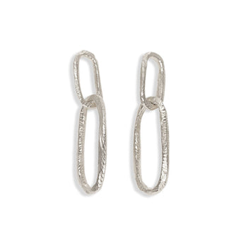 Sterling Silver Carved Paperclip Drop Earrings Earrings Page Sargisson