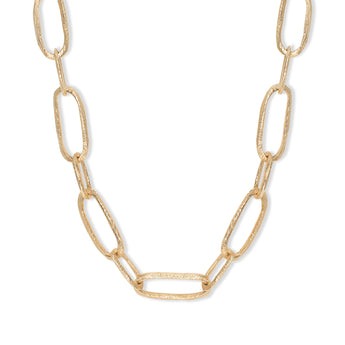 18K Carved Large Paperclip Link Necklace Necklace Page Sargisson