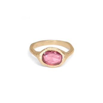 18K Signet Ring in Deep Pink Sapphire Rings Page Sargisson