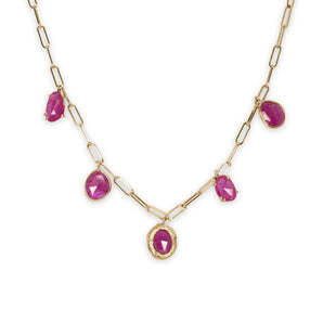 18K Five Stone Necklace in Ruby Necklace Page Sargisson