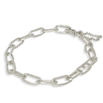 Sterling Silver Carved Small Paperclip Link Bracelet Bracelet Page Sargisson
