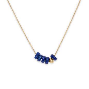 18K Gemstone Six Bead Necklace with Lapis Lazuli Necklaces Page Sargisson