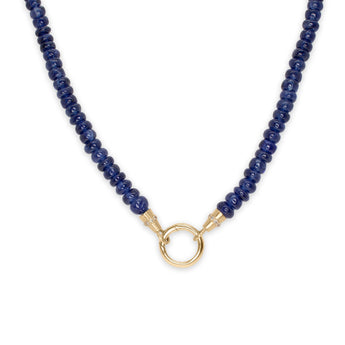 18K Beaded Strand with Diamond Caps in Blue Sapphire Page Sargisson