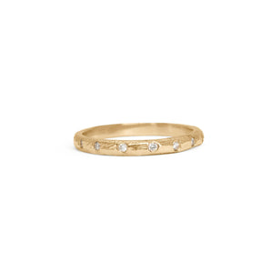 18K Carved Diamond Wedding Band 2mm wedding bands Page Sargisson