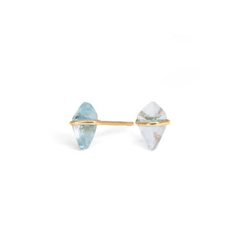 10K Kite Stud Earrings in Blue Topaz Earrings Rava