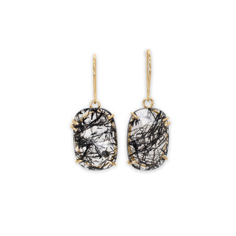 18K Tourmalated Quartz Prong Earrings Earrings Page Sargisson
