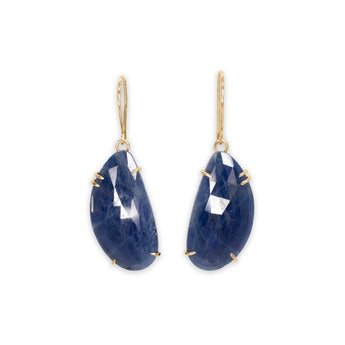 18K Faceted Opaque Blue Sapphire Prong Earrings Earrings Page Sargisson