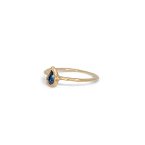 18K Teardrop Ring in Blue Sapphire Rings Page Sargisson 