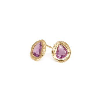 18K Freeform Stud Earring in Pink Sapphire Earrings Page Sargisson