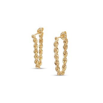 10K Rope Chain Hoop Earrings Earrings International Import Corp