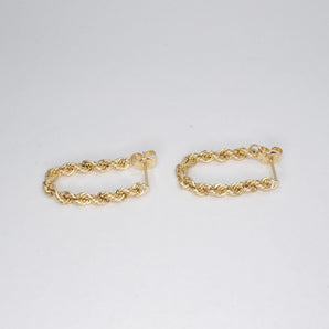 10K Rope Chain Hoop Earrings Earrings International Import Corp 