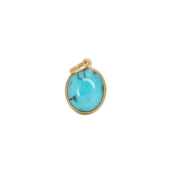 10K Oval Stone Charm Pendant Charm Page Sargisson Turquoise