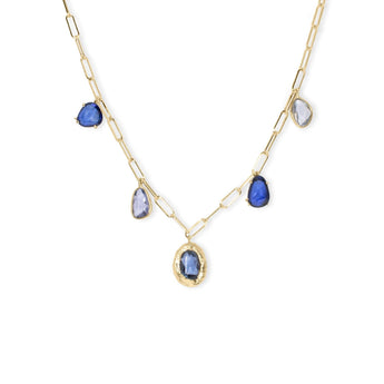 18K Five Stone Necklace in Blue Sapphire Necklace Page Sargisson