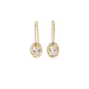 18K Oval Diamond Fixed Hook Earrings- 0.90CT Earrings Page Sargisson