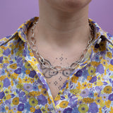 Sterling Silver Carved Large Link Necklace Necklace Page Sargisson 