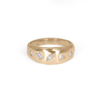 18K Smooth Geometric Diamond Band Wedding Band Page Sargisson