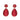 Pink City Collection - Flower Top Earrings Sophia 203 Red