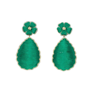 Pink City Collection - Flower Top Earrings Sophia 203 Green