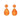 Pink City Collection - Flower Top Earrings Sophia 203 Orange