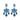 Pink City Collection - Flower Drop Earrings Hidden Sophia 203 Blue