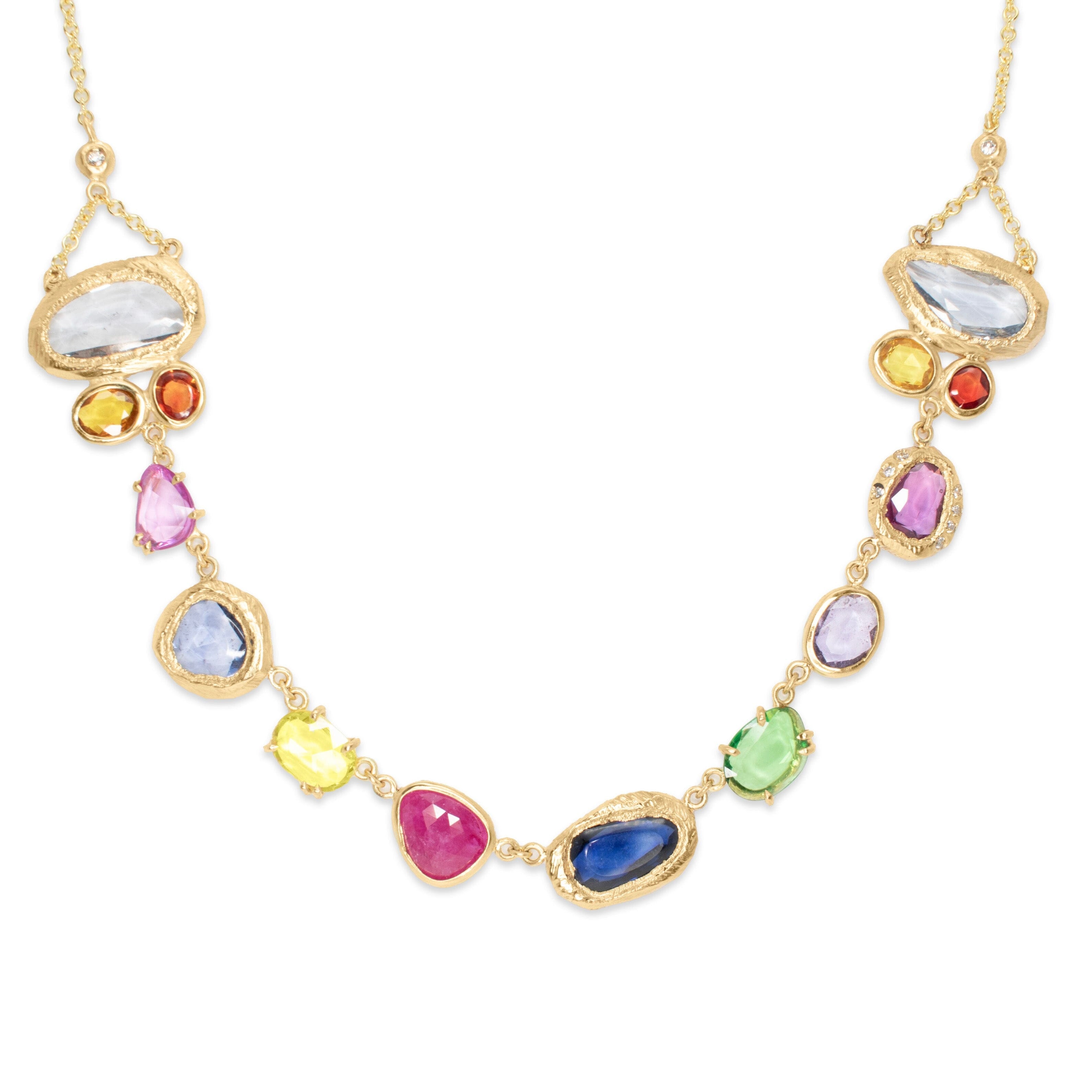 18K Rainbow Gem Collar Necklace Page Sargisson