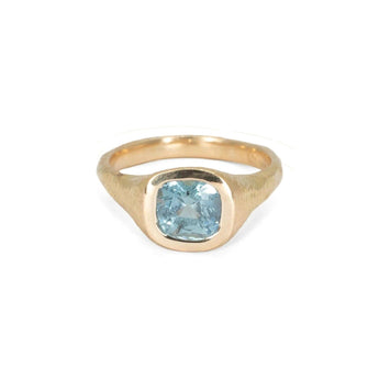 Carved Signet Ring with 2.01ct Montana Sapphire Engagement Ring Page Sargisson
