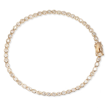 9K Gold Petite Bezel Set Diamond Tennis Bracelet Bracelet RADHA GOLD
