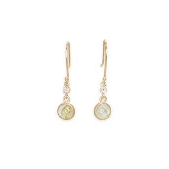 10K Diamond and Cabochon Gemstone Drop Earrings Earrings Page Sargisson