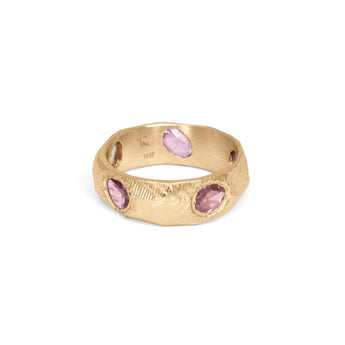 18K Five Sapphire Ring in Pink Hidden Page Sargisson