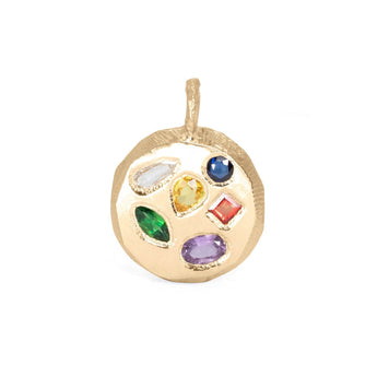 18K Gold Rainbow Mosaic Pendant Charm Page Sargisson