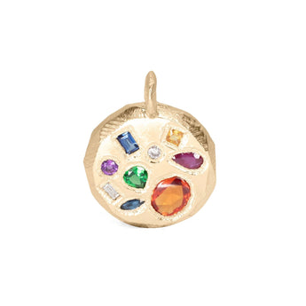 18K Gold Rainbow Mosaic Pendant Charm Page Sargisson