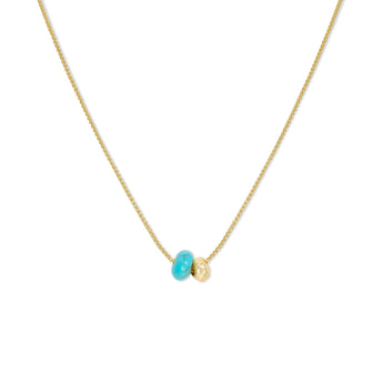 18K Gold Gemstone Dual Bead Necklace Necklace Page Sargisson Turquoise