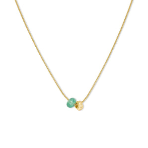 18K Gold Gemstone Dual Bead Necklace Necklace Page Sargisson Emerald
