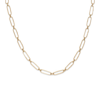 18K Organic Paperclip Link Chain Necklaces Rava