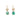 18K Geometric Diamond and Emerald Drop Earrings