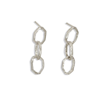 Sterling Silver Carved Chain Link Earrings Earrings Page Sargisson