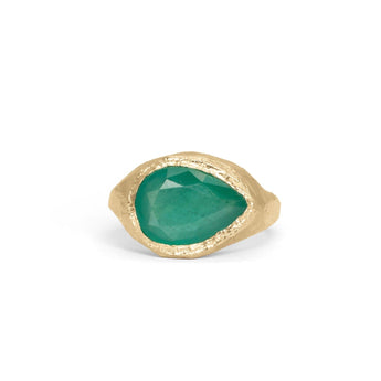 18K Signet Ring in Emerald V.3 Rings Page Sargisson